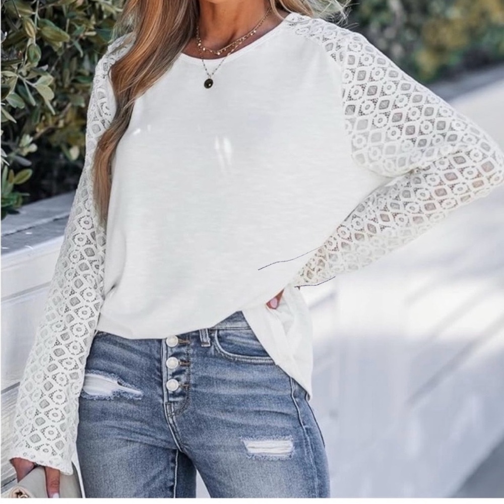 Elegant White Lace size large